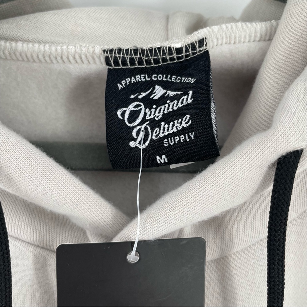 NWT Original Deluxe Supply Dove Grey Pocket Long Sleeve Hoodie Casual Relaxed - Picture 2 of 8